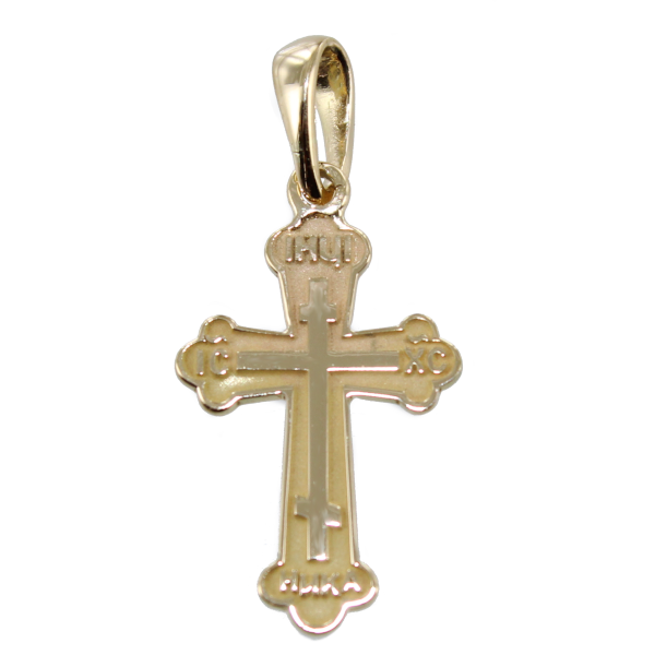 Croix orthodoxe russe traditionnelle - 20mm Taille 3 Or Jaune 